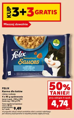 Karma dla kotów Felix 4-pak promocja w Kaufland