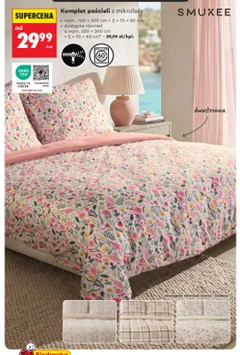 Komplet pościeli z mikrofazy Smukee 160x200 cm promocja w Biedronka