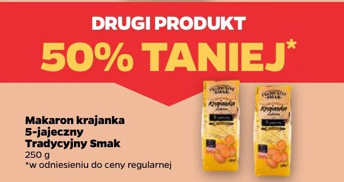 Makaron krajanka 5-jajeczny promocja w Netto