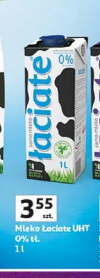 Mleko Łaciate UHT 0% promocja w Auchan
