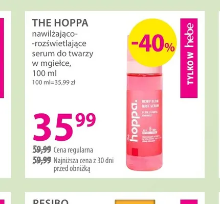Nawilżająco-rozświetlające serum do twarzy w mgiełce The Hoppa promocja w Hebe