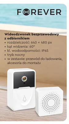 Wideodzwonek bezprzewodowy z odbiornikiem Forever promocja w Biedronka
