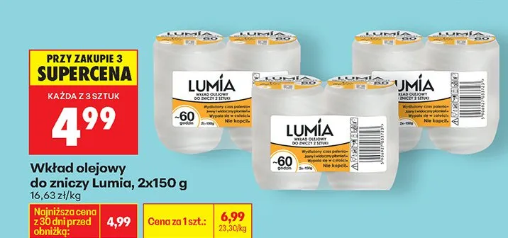 Wkład olejowy do zniczy 2x150 g promocja w Biedronka