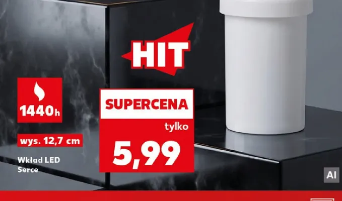 Wkład LED serce promocja w Kaufland