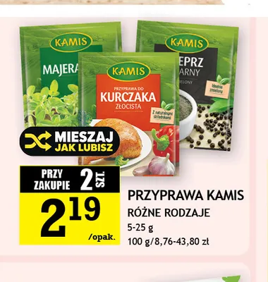 Pieprz czarny mielony Kamis promocja w Gram Market