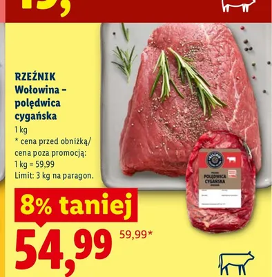 Wołowina polędwica cygańska Rzeźnik promocja w Lidl