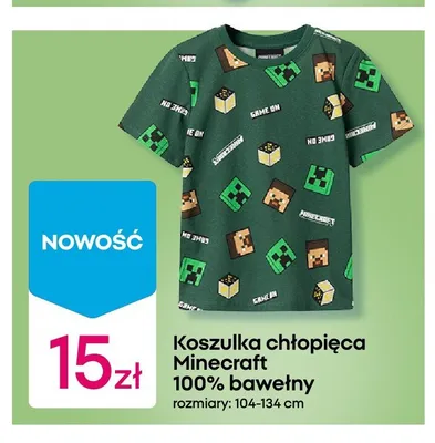 Koszulka chłopięca Minecraft promocja w Pepco