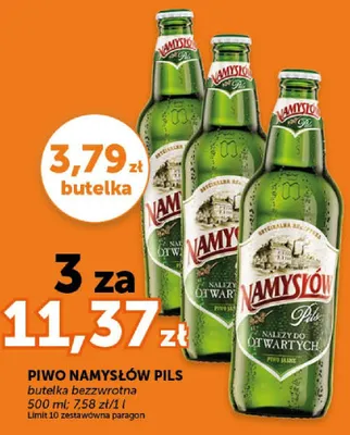 Piwo Namysłów Pils butelka bezzwrotna promocja w Groszek