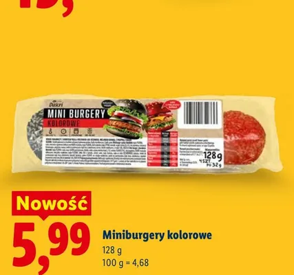 Miniburgery kolorowe Dakri promocja w Lidl