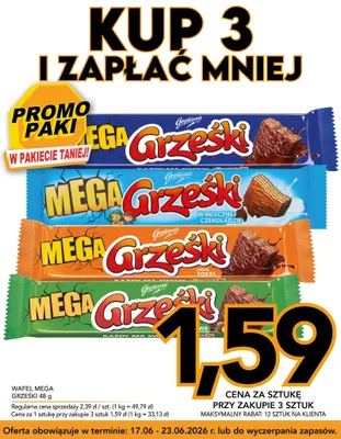 Wafel Mega Grześki o smaku orzechowym Goplana promocja w Kupiec