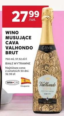Wino musujące Cava Valhondo Brut białe wytrawne promocja w Stokrotka