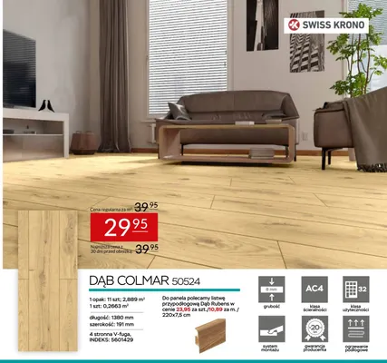 Panele laminowane Dąb Colmar 50524 Swiss Krono promocja w Abra Meble