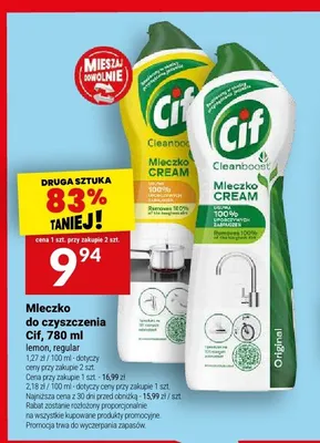Mleczko do czyszczenia Cif Lemon promocja w Twój Market