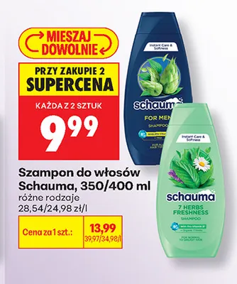 Szampon do włosów Schauma For Men promocja w Biedronka