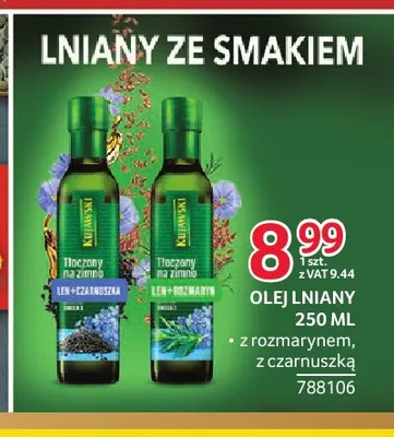 Olej lniany z czarnuszką Kujawski promocja w Selgros