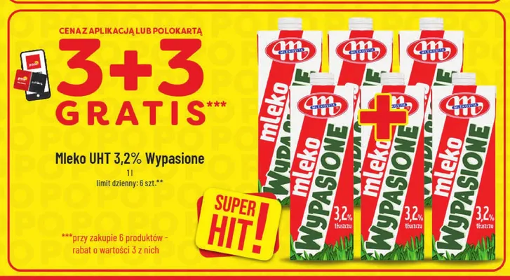 Mleko UHT Wypasione Mlekovita 3,2% promocja w POLOmarket