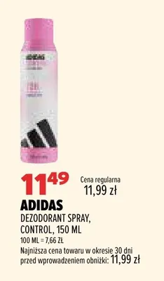 Dezodorant spray Control Adidas promocja w Drogerie Natura