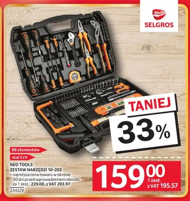 Zestaw narzędzi NEO TOOLS 10-202 88 elementów promocja w Selgros
