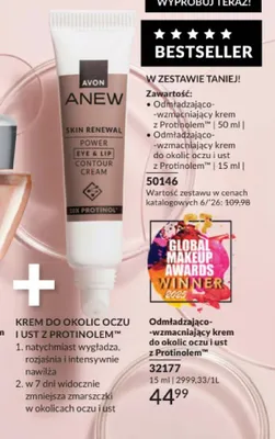 Odmładzająco-wzmacniający krem do okolic oczu i ust z Protinolem Avon Anew promocja w AVON