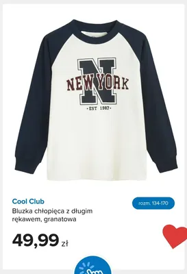 Bluzka chłopięca z długim rękawem granatowa Cool Club promocja w Smyk