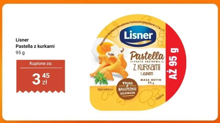 Pastella z kurkami Lisner promocja w Dino