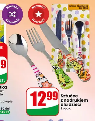 Sztućce z nadrukiem dla dzieci promocja w Dino