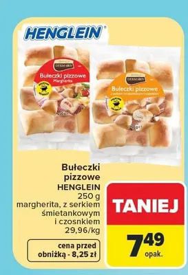 Bułeczki pizzowe z serkiem śmietankowym i czosnkiem Henglein promocja w Carrefour