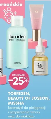 Kosmetyki do pielęgnacji i oczyszczania twarzy oraz do makijażu Torriden, Beauty Of Joseon, Missha promocja w Super-Pharm