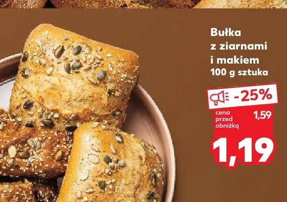 Bułka z ziarnami i makiem promocja w Kaufland