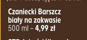 Barszcz biały na zakwasie Czaniecki promocja w Kaufland