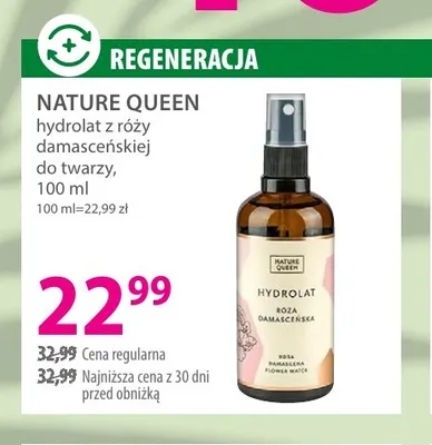 Hydrolat z róży damasceńskiej do twarzy Nature Queen promocja w Hebe