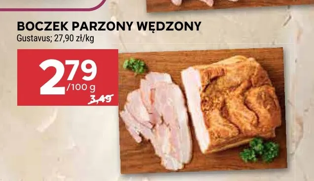 Boczek parzony wędzony Gustavus promocja w Stokrotka