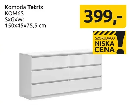 Komoda Tetrix KOM6S promocja w Black Red White