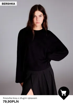 Koszulka boxy z długim rękawem Bershka promocja w Bershka