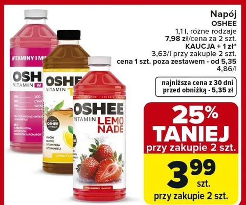 Napój Oshee różne rodzaje promocja w Carrefour Market
