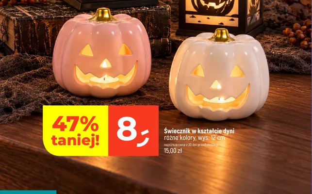 Świecznik w kształcie dyni promocja w Dealz