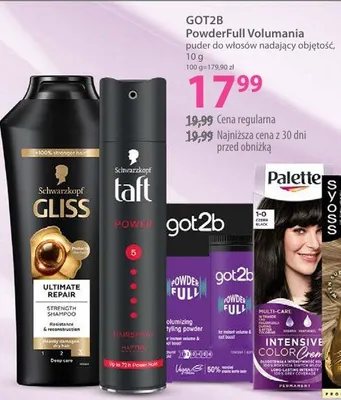 Puder do włosów nadający objętość Got2b PowderFull Volumania promocja w Hebe