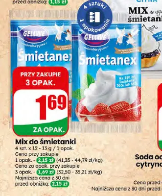 Mix do śmietanki Gellwe Śmietanex 4-pak promocja w Dino
