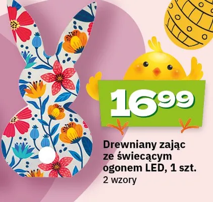 Drewniany zając ze świecącym ogniem LED promocja w Twój Market