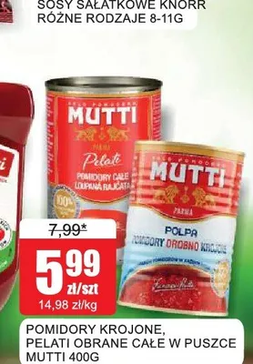 Pomidory całe obrane Pelati Mutti promocja w Bingo