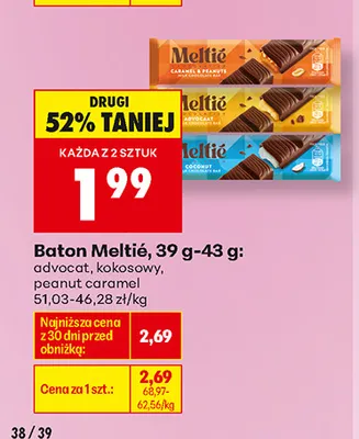 Baton Meltié peanut caramel promocja w Biedronka