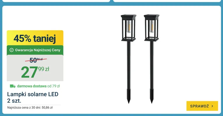 Lampki solarne LED 2-pak promocja w ERLI