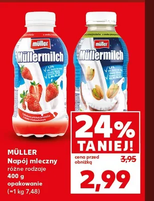 Napój mleczny pistacjowy Müllermilch Müller promocja w Kaufland