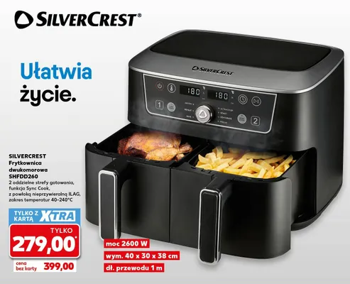 Frytkownica dwukomorowa Silvercrest SHFDD260 promocja w Kaufland
