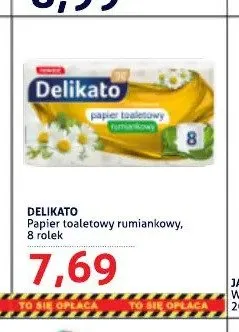 Papier toaletowy Delikato rumiankowy 8-pak promocja w Blue Stop