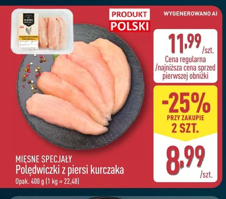 Polędwiczki z piersi kurczaka Mięsne Specjały promocja w Aldi