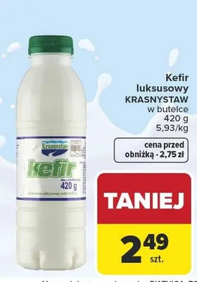 Kefir luksusowy Krasnystaw w butelce promocja w Carrefour Market