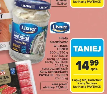Paluszki surimi śnieżny krab promocja w Carrefour Market