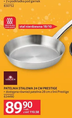 Patelnia stalowa Gerlach Prestige 24 cm promocja w Selgros