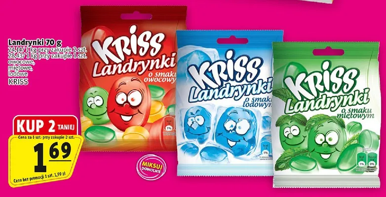 Landrynki o smaku miętowym Kriss promocja w Prim Market